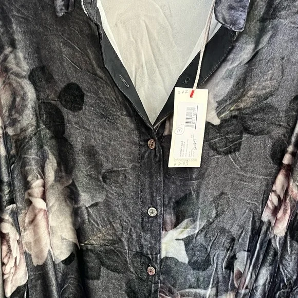 Johnny Was Drop Shoulder Velvet Shirt - Picture 5 of 5